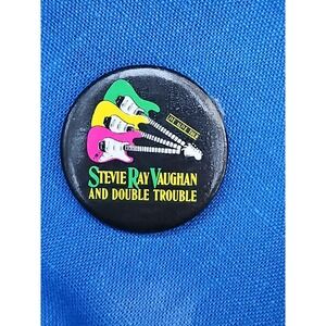 Stevie Ray‎ Vaughn And Double Trouble Live Alive Tour Vintage Pinback Button 1.5